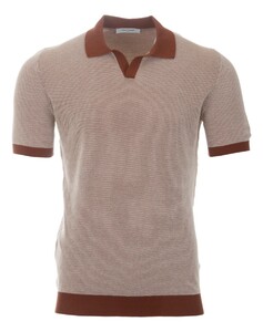 Gran Sasso Structure Fine-Cotton Polo Roest Bruin