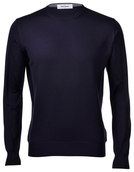 Gran Sasso Super Tasmania Crew Neck Trui Blue Navy