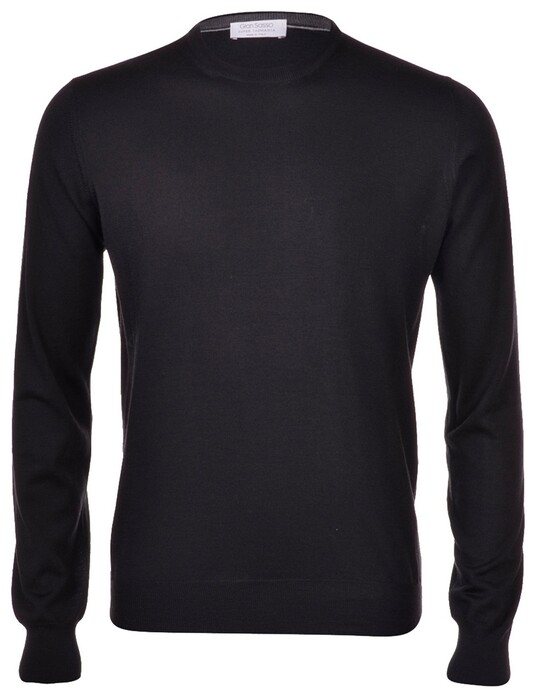 Gran Sasso Super Tasmania Crew Neck Trui Zwart