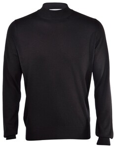 Gran Sasso Turtleneck Super Tasmania Ultra Thin Soft Wool Pullover Black