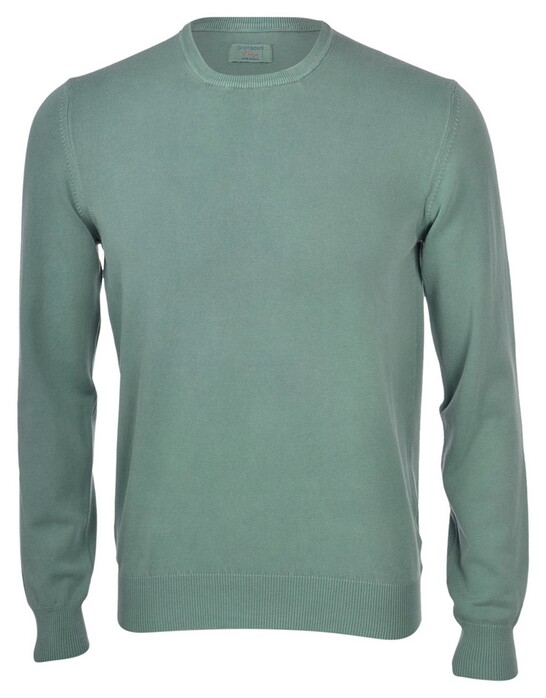Gran Sasso Vintage Cotton Crew Neck Trui in kleur Sage Green Gran Sasso V Neck vintage bleu