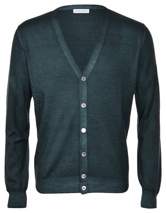 Gran Sasso Vintage Délavé Extrafine Merino Vest Groen