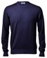 Gran Sasso Vintage Délavé Merino Ronde Hals Trui Blauw
