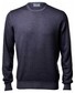 Gran Sasso Vintage Délavé Merino Ronde Hals Trui Blauwgrijs