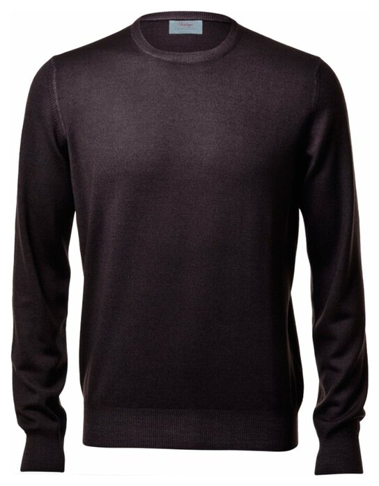 Gran Sasso Vintage Délavé Merino Ronde Hals Trui Bruin