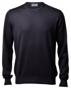 Gran Sasso Vintage Délavé Merino Ronde Hals Trui Charcoal