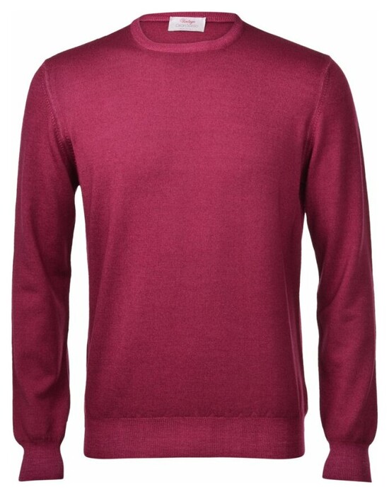 Gran Sasso Vintage Délavé Merino Ronde Hals Trui Cherry