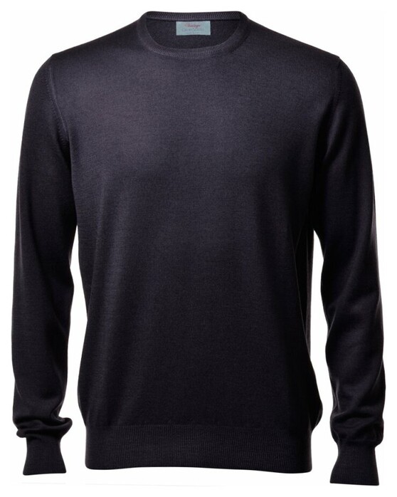 Gran Sasso Vintage Délavé Merino Round Neck Pullover Charcoal