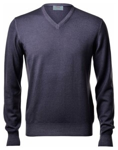 Gran Sasso Vintage Délavé Merino V-Neck Pullover Bluegrey