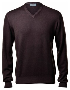 Gran Sasso Vintage Délavé Merino V-Neck Pullover Brown