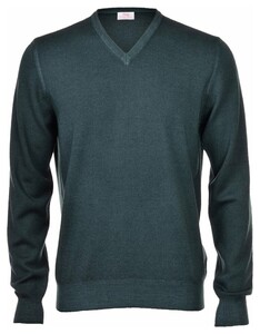 Gran Sasso Vintage Délavé Merino V-Neck Pullover Green