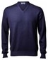 Gran Sasso Vintage Délavé Merino V-Neck Trui Blauw