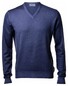 Gran Sasso Vintage Délavé Merino V-Neck Trui Denim Blue