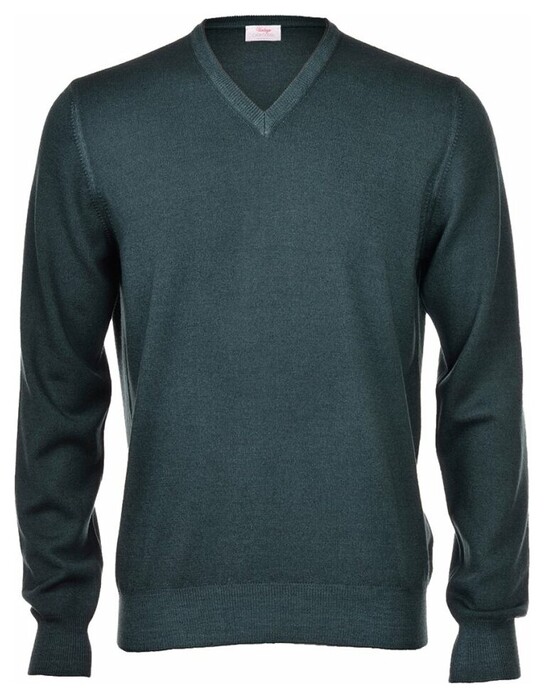 Gran Sasso Vintage Délavé Merino V-Neck Trui Groen