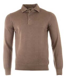 Gran Sasso Vintage Extrafine Merino Long Sleeve Poloshirt Hazel