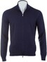 Gran Sasso Vintage Full Zip Extrafine Merino Vest Blauw