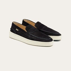 Greve Wave Instapper Suède Schoenen Dark Blue Suede