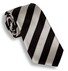 Hemley Black White Striped Silk Stropdas Zwart-Wit