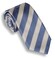 Hemley Bold Diagonal Silk Stropdas Wit-Blauw