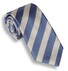 Hemley Bold Diagonal Silk Stropdas Wit-Blauw