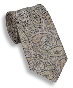 Hemley Champagne Olive Paisley Stropdas Soft Green
