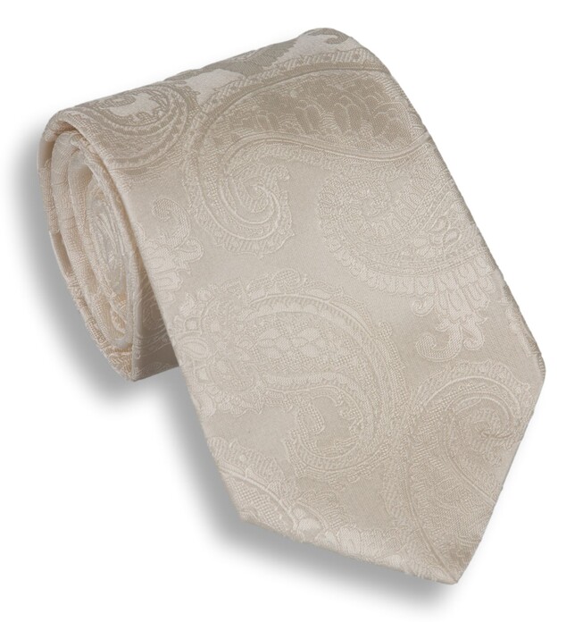 Hemley Champagne Paisley Stropdas Ivoor