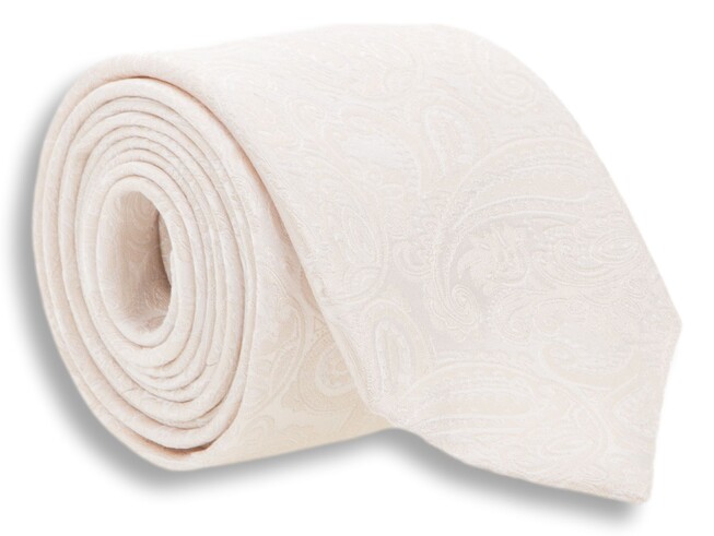 Hemley Champagne Paisley Stropdas Ivoor