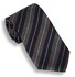 Hemley Dark Grey & Blue Striped Stropdas Navy