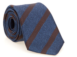 Hemley Diagonal Shine Silk Stropdas Blauw Melange