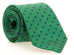 Hemley Dot Shine Silk Stropdas Groen