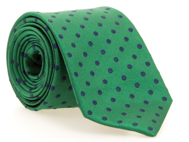 Hemley Dot Shine Silk Stropdas Groen