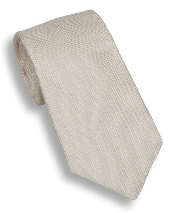 Hemley Fine Structure Silk Luxury Stropdas Offwhite