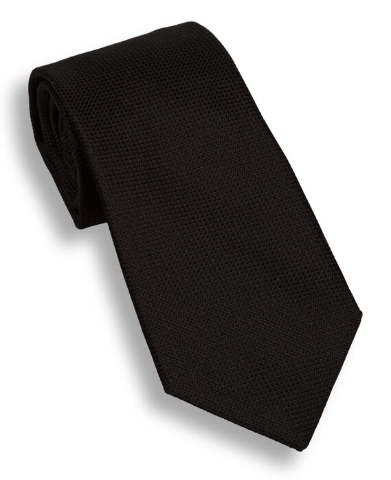 Hemley Fine Structure Silk Luxury Stropdas Zwart