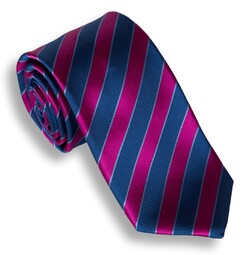 Hemley Fuchsia Royale Stropdas Blauw-Roze