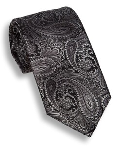 Hemley Graphite Paisley Stropdas Zwart