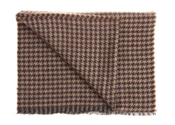 Hemley Lambswool Houndstooth Sjaal Licht Bruin