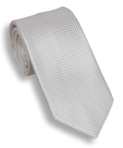 Hemley Micro Check Stropdas Ivoor