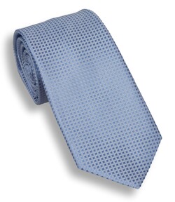 Hemley Micro Check Stropdas Licht Blauw