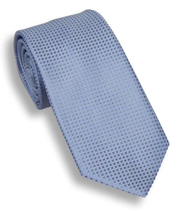 Hemley Micro Check Stropdas Licht Blauw