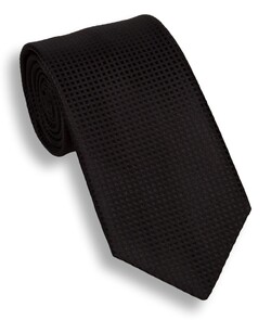 Hemley Micro Check Stropdas Zwart