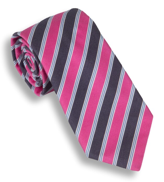 Hemley Midnight Blush Stropdas Blauw-Roze