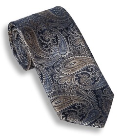 Hemley Midnight Royale Paisley Stropdas Midnight Blue