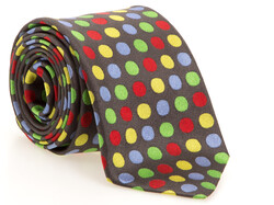 Hemley Multicolor Dot Silk Stropdas Zwart-Multi