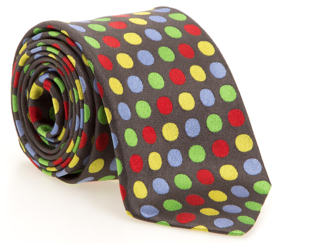 Hemley Multicolor Dot Silk Stropdas Zwart-Multi