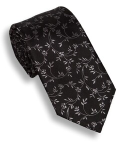 Hemley Noir Floral Stropdas Zwart