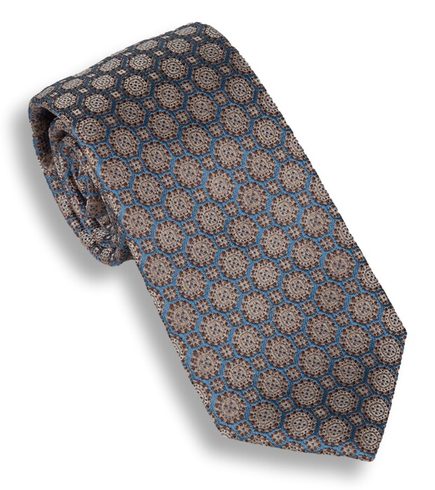 Hemley Riviera Mosaic Stropdas Blauw-Zand