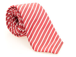 Hemley Shine Stripe Silk Stropdas Rood