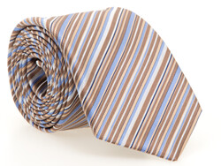 Hemley Shining Diagonal Silk Stropdas Bruin
