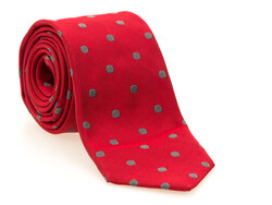 Hemley Smooth Dot Silk Stropdas Rood