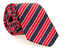 Hemley Smooth-Textured Stripe Silk Stropdas Rood-Navy